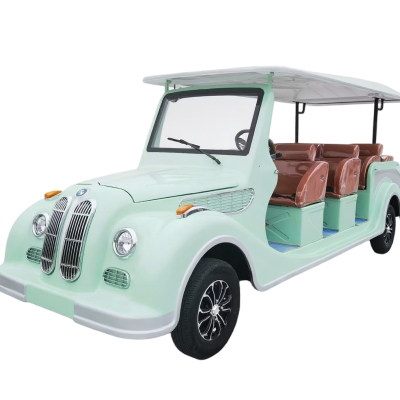 复古电动四轮老爷车景区游览观光车8-11座酒店参观接待摆渡车楼盘售楼处看房车