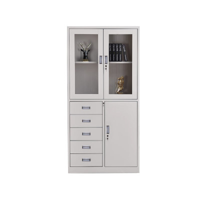 企诺资料柜抽屉矮柜办公文件柜档案储物柜特厚偏五斗文件柜QNGA12A1-08PA