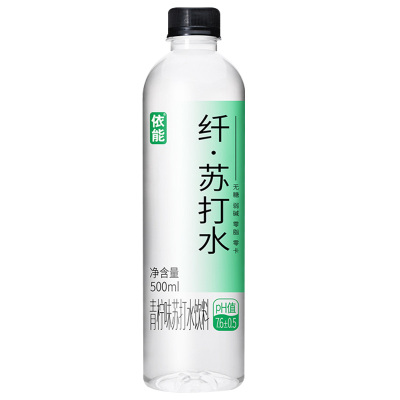 依能苏打水饮料果味0糖0脂0卡弱碱苏打水青柠500ml*12瓶