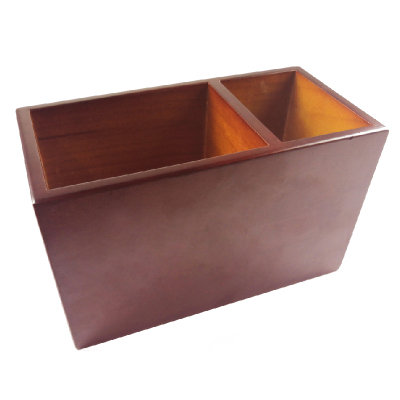 实木笔筒多功能创意时尚办公用品桌面摆件木质文件收纳盒商务礼品定制logo咖啡色橡胶木不带时钟