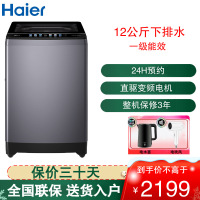 海尔(Haier)波轮洗衣机12公斤大容量 全自动变频一级能效 精华洗 除菌螨玻璃盖仿手搓XQB120-BSE30L2