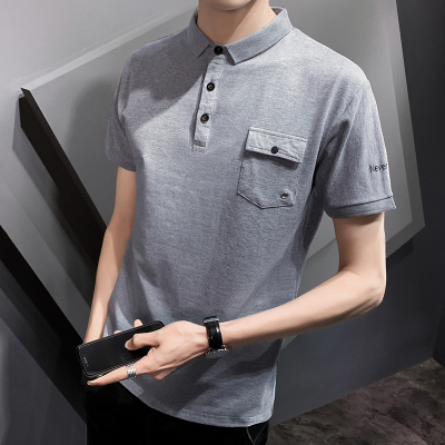 华中铭旗舰店2021夏季新款男士POLO衫男装短袖时尚百搭上衣韩版潮流修身打底体恤青少年半袖衣服吸汗透气舒适休闲