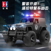 双鹰遥控车越野车玩具车新款仿真遥控警车电动声光男孩儿童1663