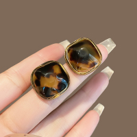 法式几何豹纹耳钉新款2024气质耳环轻奢高级感小众独特耳饰送女朋友老婆情人节七夕生日礼物