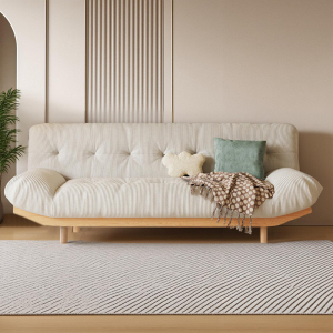 实木沙发床两用多功能坐卧一体小户型客厅灯芯绒懒人沙发可折叠床 181#沙发床【多色可选】 1.8米【乳胶款