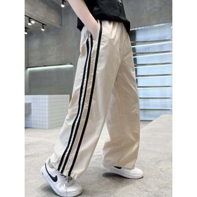 男童裤子夏装2025新款大童夏季薄冰丝儿童速干长裤男孩夏天防蚊裤