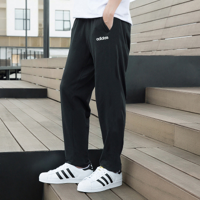 阿迪达斯长裤男2021秋季新款宽松运动长裤直筒休闲裤裤子DU0378