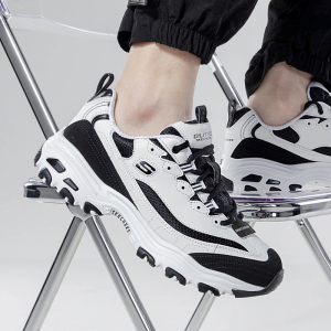 Skechers/斯凯奇男鞋新款复古厚底熊猫鞋轻质缓震运动休闲鞋52675-BBK ZP