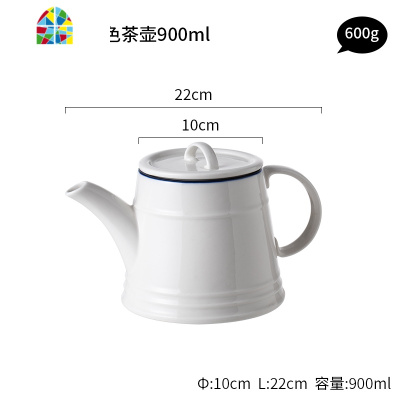 BB白色家用碗碟套装 双耳汤碗北欧餐具陶瓷碗盘组合碗筷套装 FENGHOU BB圆线白色汤盆22cm