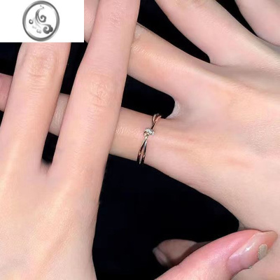 JiMi「爱意交织」双生结戒指莫比乌斯环情侣对戒轻奢小众高级开口指环