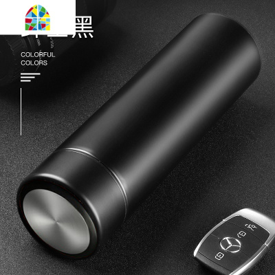 智能保温杯男士女学生不锈钢大容量杯子创意个性潮流便携茶杯定制 FENGHOU 樱花粉(智能盖)(升级款双层喷漆)