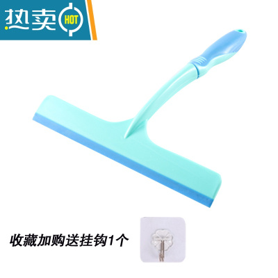 敬平浴室擦玻璃器家用硅胶刮水器刮刀清洁工具卫生间清洗窗户擦窗器 蓝色(单个装)收藏加购送挂钩
