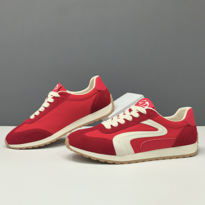 真皮板鞋男款潮流百搭鞋子欧洲站男鞋拼色男生潮鞋春夏透气休闲鞋