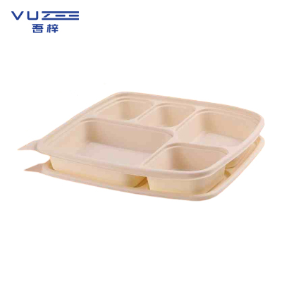 吾梓 可降解餐盒 五格*200个/箱