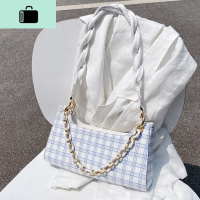 包包女2020夏天新款网红单肩法棍包百搭斜挎格子ins超火腋下包潮NEW LAKE女士单肩包