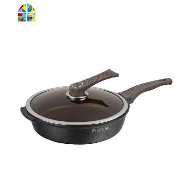 女神深煎锅麦饭石平底锅无油烟不沾锅燃气电磁炉锅具 FENGHOU 6377多功能煎盘32X16无盖