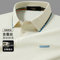 鳄鱼恤CROCODILE 夏季条纹商务POLO衫男休闲短袖T恤
