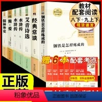[人教版 必读7册]八下钢铁经典常谈+九艾青水浒简爱儒林 [正版]经典常谈朱自清和钢铁是怎样炼成的原版原著 八年级下册课