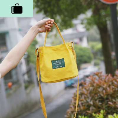 日韩版小清新女单肩帆布包学生斜挎包简约原宿风纯色手提迷你小包NEW LAKE女士单肩包