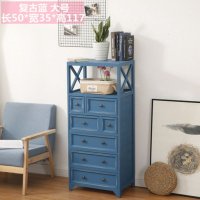 创意花架复古实木客厅花盆架室内阳台美式木头架子窄柜收纳小柜子