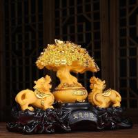 家柏饰(CORATED)发财树貔貅摆件玄关客厅家居书房酒柜装饰品博古架隔断房间工艺品