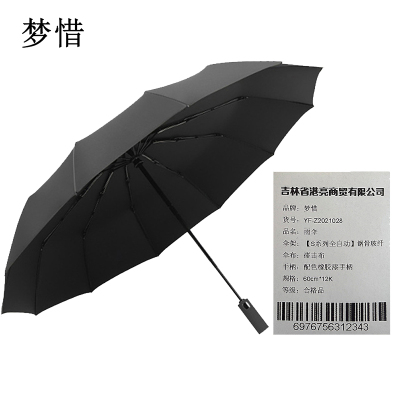 梦惜 全自动港股玻纤 碰击布 配色橡胶漆手柄雨伞 YF-Z2021028/把