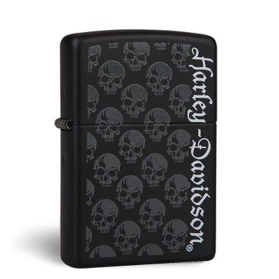 zippo打火机黑哑漆哈雷骷髅头28264ZIPPO防风限量版哈雷骷髅头