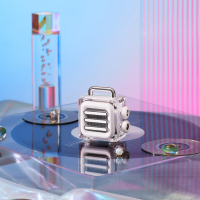 猫王收音机猫王音响冰块音响家用户外掌上小音响无线便携迷你小音响蓝牙音箱高保真防水生日礼物 皓月白