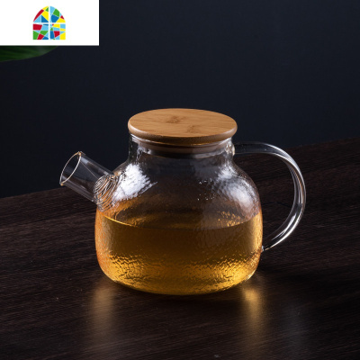 可高温锤纹冷水壶 家用大容量凉水壶水杯套装ins北欧风 FENGHOU 1L大口锤纹壶++2个锤纹杯+炉