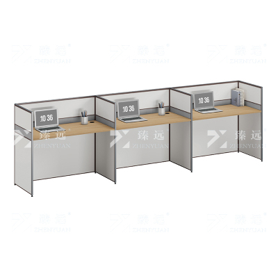 臻远 ZYGW-007 职员桌办公桌屏风工作卡位 直排三人位