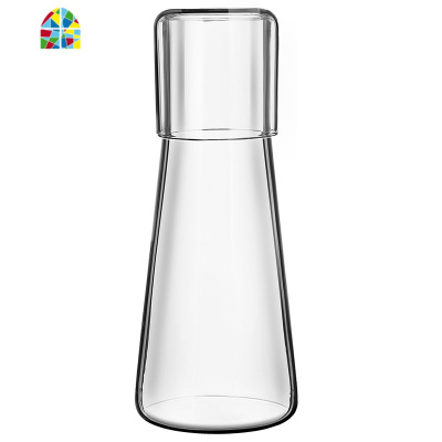 北欧简约家用冷水壶凉白开果汁杯玻璃大容量可高温防爆大容量套装 FENGHOU T型850ML一壶一杯凉水壶