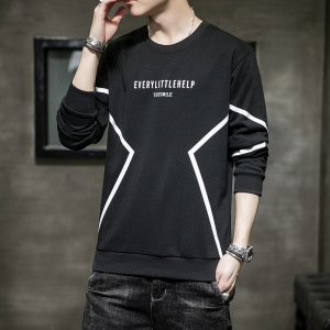 男装秋冬男士卫衣韩版潮流时尚字母印花套头圆领宽松上衣