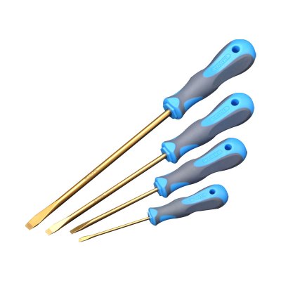 卡尔 双色柄系列一字形金钢砂螺丝批