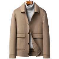 纯色简约双面呢羊毛茄克男青年秋冬新款羽绒脱卸内胆双面呢外套男