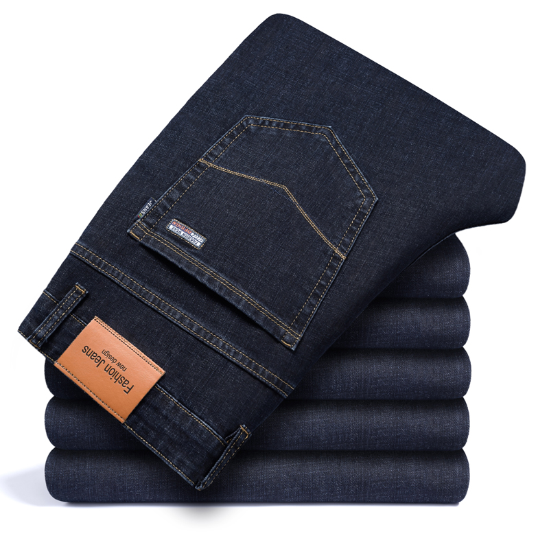 老爺車(LAOYECHE)冬季厚款男士牛仔裤直筒宽松休闲弹力长裤子男裤冬天商务牛仔裤