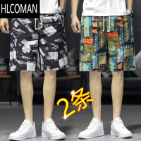 HLCOMAN短裤男夏季潮流沙滩裤宽松五分裤男士休闲裤子外穿大裤衩大码