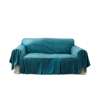 家柏饰(CORATED)沙发巾全盖套罩垫秋冬季北欧式雪尼尔布艺客厅三人组合田园防滑套 雪尼孔雀蓝 180*260cm
