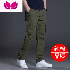 七斓工装裤男裤子休闲工作服户外耐磨直筒宽松厚款多口袋长裤