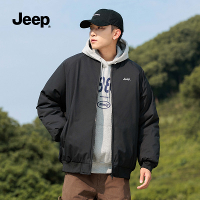 jeep吉普棒球领棉服男2024冬季棉衣加厚保暖棉袄冬装防寒外套男S