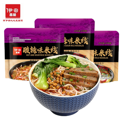 伊田面馆米线酸辣风味米粉米线速食方便食品526g*3袋