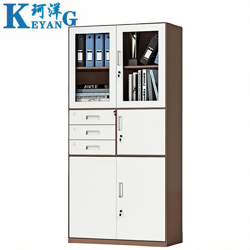 珂洋 文件柜 咖套白偏三斗90*40*185cm 台