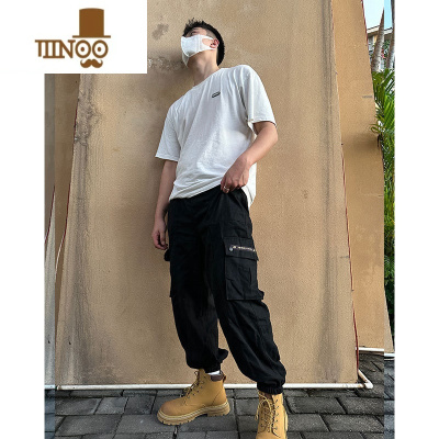 YANXU美式复古多口袋机能工装裤男夏季薄款潮牌痞帅束脚休闲裤直筒vibe