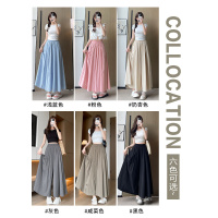 冰丝山本裙裤女薄款夏季2026新款高腰显瘦小个子黑色肌理感阔腿裤