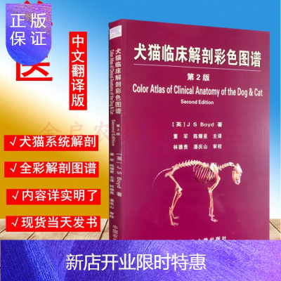 惠典正版犬猫临床解剖彩色图谱(第2版)董军陈耀星主译犬解剖猫解剖彩色图谱978781117148
