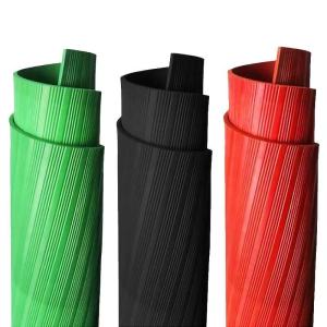 铁工邦 绝缘橡胶板条纹绝缘橡胶垫 1米*5米*5mm[绿色10kv]卷