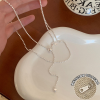 纯银爱心吊坠可抽拉长款毛衣链高级感轻奢项链配饰女小众设计送女朋友老婆情人节七夕生日礼物