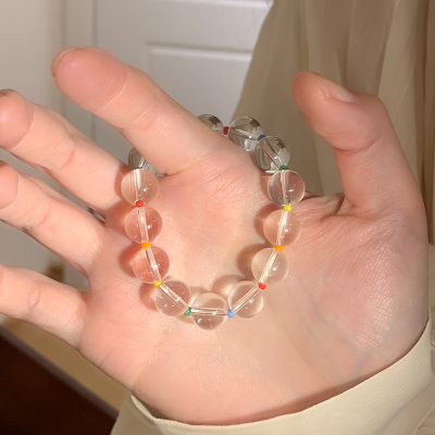 天然白水晶手串女款高级感多巴胺手链高颜值学生党显白ins风送女朋友老婆情人节七夕生日礼物