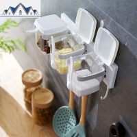 调料盒厨房四格一体调味罐食品级盐罐调味品置物架套装壁挂收纳瓶 三维工匠收纳盒