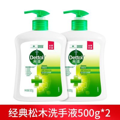 滴露洗手液抑菌清洁健康洗手儿童宝宝水洗滋润家用 经典松木500g*2瓶