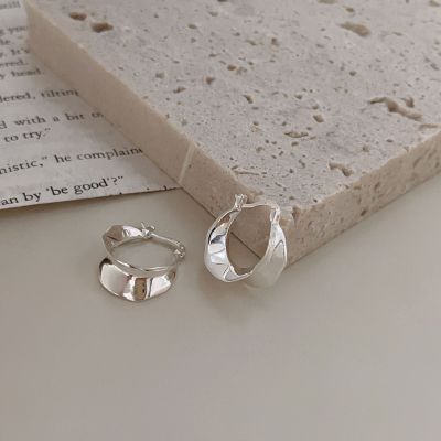 S925纯银耳环女波浪形状手工设计款耳环树叶重影耳饰小众气质耳扣送女朋友老婆情人节七夕生日礼物